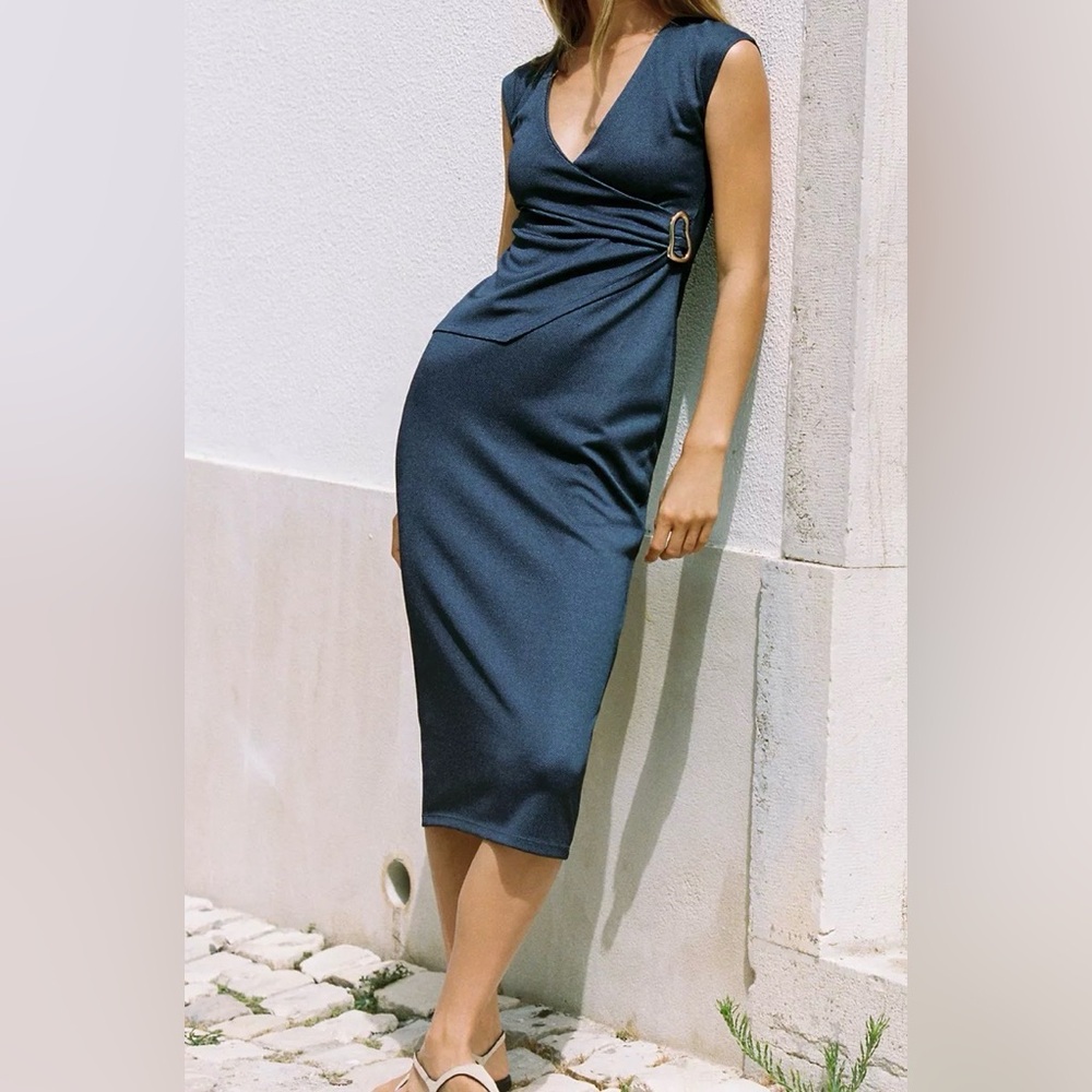 NWT Zara Blue Midi Dress
